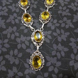 60 carat NWOT Natural Citrine Statement Necklace
